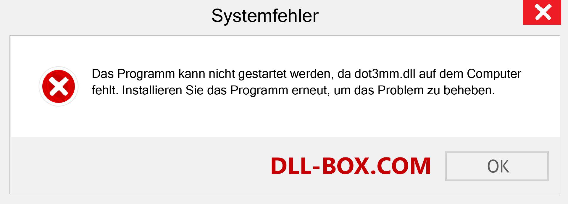 dot3mm.dll-Datei fehlt?. Download für Windows 7, 8, 10 - Fix dot3mm dll Missing Error unter Windows, Fotos, Bildern